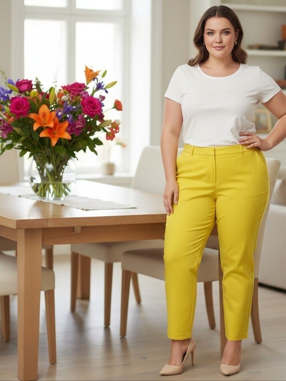 New York & Company Sunshine Yellow High Rise Ankle Pants Size 20